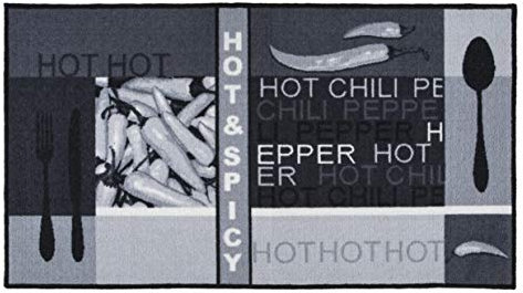 andiamo Teppichläufer Chilidesign Küchenteppich, Hot & Spicy, grau 67 x 120 cm