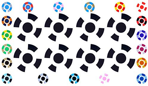Acclaim Lawn Bowls Identification Stickers Markers Standard 5.5 cm Diameter 2 Full Sets Of 4 Self Adhesive Segmented Two Colour (Black/White)