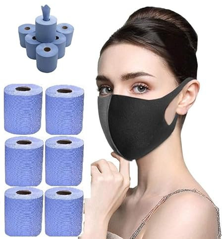 PROTECTAFILE 6-Pack Blue Paper Rolls - 2 Ply Embossed Centre Feed Hand Towel Tissue | Absorbent Kitchen Towels | Eco-Friendly Cleaning Supplies for Home & Office