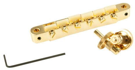 TonePros NVR2G G - Tune-O-Matic Bridge with 'G Formula' Saddles (Standard Nashville Posts) - Gold