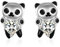 WINNICACA S925 Sterling Silber Panda Ohrringe Nette Tierbolzen Schmuck für Mädchen Panda-Liebhaber