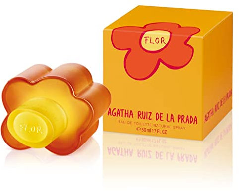 Agatha Ruiz de la Prada Perfumes, Agatha Ruiz de la Prada Perfume - Flor, Eau de Toilette per Donne, Aroma Floreale Fresco e Fruttato con Limone, Bergamotto e Rosa - 50 ml