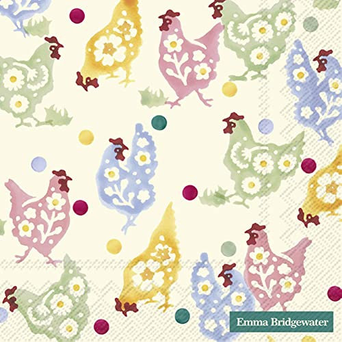 IHR Ideal Home Range - Papierservietten Frühling Hühner Creme 20 Stück Lunch-Servietten