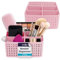 volila Storage Baskets - Pink Plastic Vanity Storage 2 Pack - Makeup Organiser 5-Grid Multi-function Bedroom Skin Care Organiser, Dressing Table Organiser, Bathroom Toiletries Storage Basket
