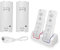Yunseity Doppelte Ladestation für Wii/Wii U-Fernbedienung, Ladestation mit 2er-Pack 2800-mAh-Akku(Weiß)