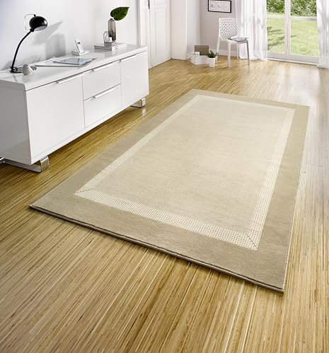 Hanse Home Teppich Läufer Band 120x170cm – Teppichläufer Weicher Kurzflor Teppich Modernes Design Läufer für Flur, Schlafzimmer, Kinderzimmer, Badezimmer, Wohnzimmer, Küche Dekoläufer – Ivory