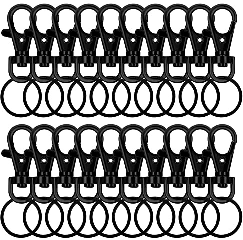 40 Stücke Drehbare Schlüsselringe,Drehverschlüsse Lanyard Karabinerhaken für Schlüsselanhänger Schmuck DIY Handwerk,Schlüsselband, Haustierleinen