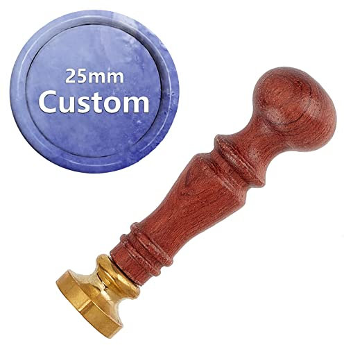 craspire Individueller Wachssiegelstempel Personalisiertes Logo Design Bild Foto Gravierter Holzgriff Messingkopf 25mm Siegelstempel Für Einladungen KartenGeschenk Geschäft Danke(#1)