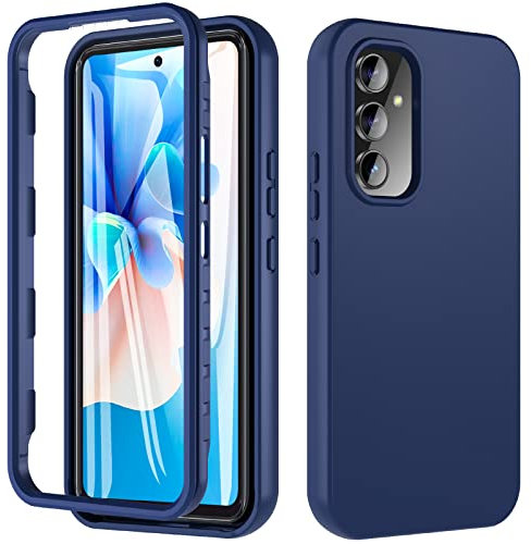 OWKEY Coque pour Samsung Galaxy A54 5G, 360 ° Full Body Double Coque Antichoc Housse Protection d'écran intégrée en, Antirayures Robuste Etui Bumper Case Samsung Galaxy A54 5G, Bleu