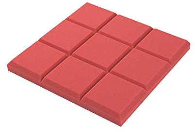 Trommelraum-Akustikplatten, schallabsorbierende Innenwand-Baumwollfabrik-Hotel-Schallschutz-Schaumstofffliesen Größe: 50 * 50 * 5 cm (Farbe: Rot)