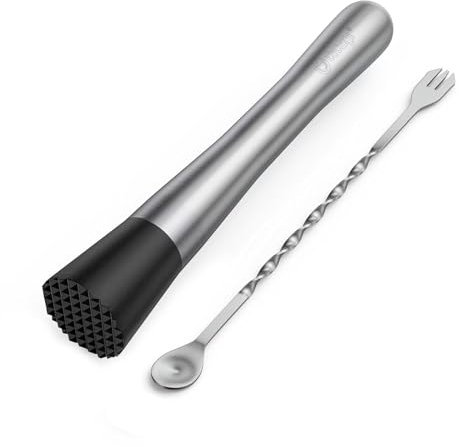 Cicike 8 Inches Stainless Steel Muddler for Cocktails, Bar Tools and Accessories - Create Delicious Mojitos and Other Fruit Based Drinks