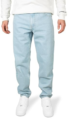 PITTMAN Titan - Herren Denim Stoffhosen Hellblaue - Denim Stoffhose Loose Fit - Männer Weite Jeans Hose, Hellblau (Dusty Blue 164010), W38/L32