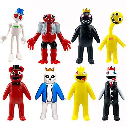 Rainbow Friends Figuren, Rainbow Friends Figuren Set, Rainbow Friends Spielfans Geschenke Für Jungen Mädchen, Beliebte Spiel Statue Sammlerstücke, Dekoration überall(Set Von 8)