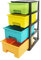 Abbaware Plastic Storage Chest With Wheels, Storage Boxes, Tower, Candy Coloured 4 x 17L Drawers, Multicolour