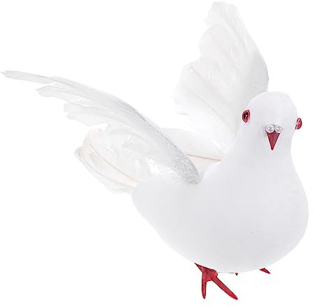 Simulation WeißE Taube KüNstliche Taube Dekoration Friedliche WeißE GefäLschte Vogel Foto Prop FüR Handwerk Hochzeit Dekoration Party ZubehöR Weihnachtsbaum Ornamente