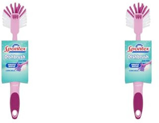 Spontex Style Dishbrush, pink, Pack of 2