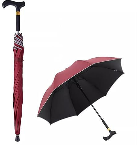 Extérieur Canne De Marche Parapluie, Antidérapant Et Résistant Au Vent, Tourisme Béquille Multifonction Pour Hommes Femmes, C, 83cm/32.6inch