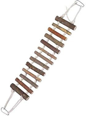 Baoblaze Vogel Spielzeug Leiter, Vögel Spielzeug Holzleiter, Hölzerne Strickleiter mit Seil, Bunte Leiter Brücke Papagei mit Bunten Holzperlen für Wellensittiche Sittiche Papageien Pet