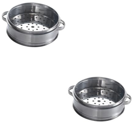 BESTonZON 2pezzi Vaporiera Acciaio Inossidabile Con Manici Steamer Portatile Per Gnocchi e Ravioli Per Cucina Domestica Design Ergonomico e