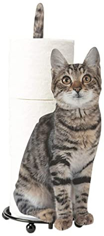 Porte-Papier Hygiénique en Forme De Chat Porte-Papier Hygiénique Mur Distributeur De Mouchoirs Salle De Bain Rouleau De Papier Toilette Organisateur pour Table De Cuisine Gris