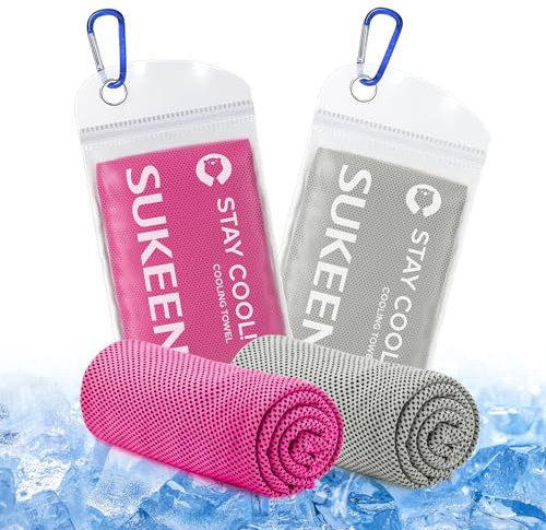 Sukeen Cooling Towel Gym Towel Men Women,2 Pack Towel Set(40x 12),Travel Towel Quick Dry Towel Camping Towel Sweat Towel Yoga Towel Sports Towel Ice Towel Small Towel Suitable for Outdoor Work