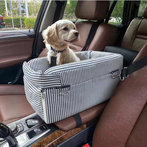 Schaumstoff Hunde Autositz Mittelkonsole für Kleine Hunde Hundekorb Hundebett Auto unter 6 kg, Hundesitz Tragbare Kleine Haustiertaschen Hundeautositz für den Beifahrersitz Vordersitz Hundesitz