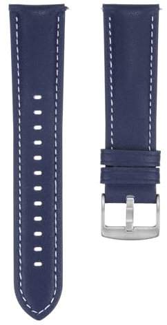 QUARKZMAN Leder Uhrenarmband 22mm Breite Schnellverschluss Flexibel Passend Atmungsaktiv Vintage Leder Uhrenarmband mit Federsteg für die meisten Herren Damen Uhren Smartwatches, Dunkelblau