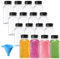 Qyyiguf 16Pcs Empty Juice Bottles with Caps,8oz Plastic Juice Bottles,Clear Bulk Drink Containers with Black Lids for Liquids,Ginger,Milk,Parties