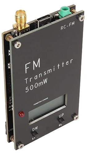 Trasmettitore FM, USB Tipo C 88‑108 MHz 500 MW 2000 M Trasmettitore FM con Schermo LCD per Radio FM