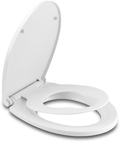ZANGCO Family Toilet Seat with Quick Release - Easy-Clean, Dual Seat for Adults and Kids - Sturdy, Durable, and Simple Installation