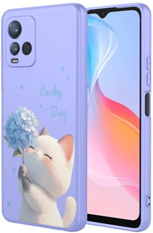 BORYA Silikon Hülle für vivo Y21/Y21S/Y33S/Y21T/Y21A, Ultra Dünn Stoßfest Handyhülle, Seidig Weiches TPU Schutzhülle, Einfach Elegant Farbe Muster Cover, Mikrofaserfutter Case, P9
