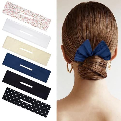 FloralGrace 6 Stück Hair Bun Roller Französisch Haarknotenmacher Haarschmuck Haarknoten Maker Haarband Geschickt Schneller Wiederverwendbarer (Mehrfarbig) French Twist