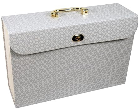Cathedral Products Chic Geometric 19-Pocket Expanding File Case with Gold-Coloured Accents | Stylish Document Organizer | A4 Size
