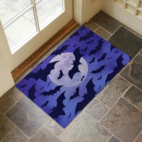 VANZEV Door Mat, Gothic Bat Doormat, Welcome Mats for Entryway, Doormat Entrance, Non Slip Rug for Home Outdoor Indoor Entrance Decor Gifts 17x29.5 Inches