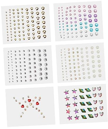 Beatifufu 3 Set Di Adesivi Con Strass Per Occhi Amichevoli Decalcomanie Glitterate Per Viso Corpo Arte Colla Necessaria Versatili Per Feste Matrimoni Ed Eventi 6 Fogli*3
