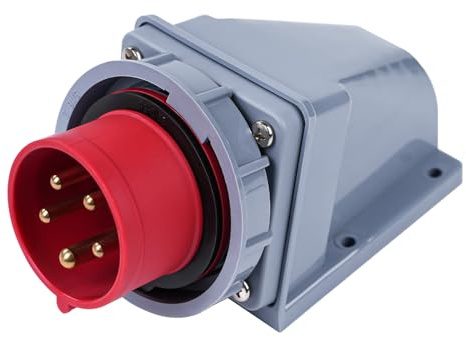 CEE Wandstecker 5 polig, CEE Anbaustecker, CEE Stecker 415V 16A 5 polig 3P+N+E Wandmontagestecker IP67 wasserdichter Wandstecker für den Boots Außeneinsatz