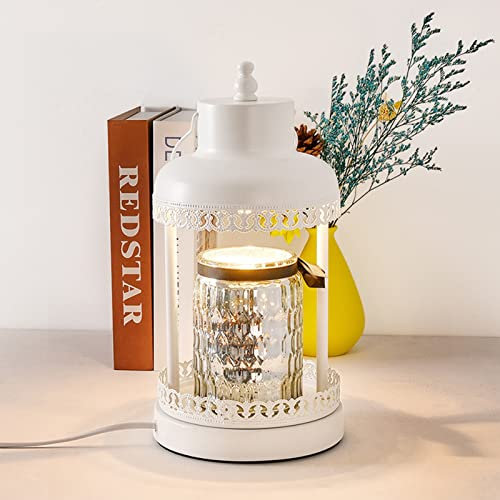 YIHANSS Candle Warmer Lamp Dimmable Candle Light Electric Candle Melter Compatible with Small And Large Candles Aromatic Candle Holders for Home Decoration,White (White)