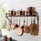 KES Oiled Bronze Pot Rack for Kitchen, 76CM Pan Holder Wall Mounted, Hanging Pot Storage with 12 Hooks for Kitchen Storage and Organization, KUR215S75A-OB