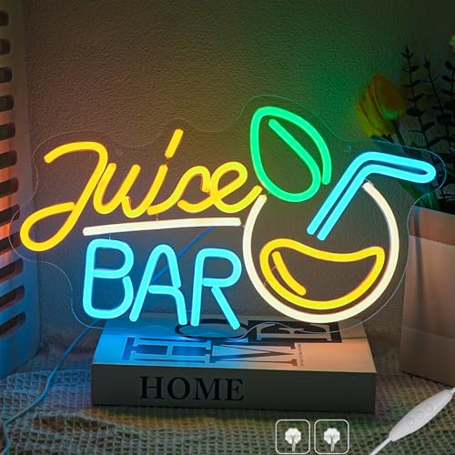 LMSIGNLY Juice Bar Neon Sign for Wall Decor Dimmable Bar Neon Light Juice Light up Led Sign for Pub Juice Shop Bedroom Party Decoration