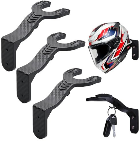 3 Stück Schwarz Helmhalterung Wand Motorradhelm Halterung Helm Halterung Wand Sich für Jacken Mützen Rucksäcke und Schals Ist and Ausstellungsräume Wohnzimmer Flure
