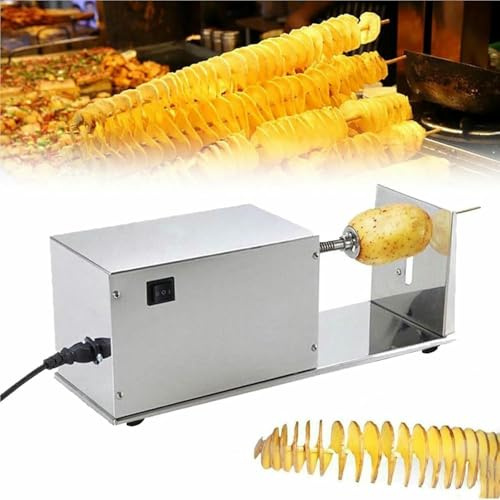 Electric Potato Tower Machine,Potato Spiral Slicer, Stainless Steel Potato Tower Machine, Automatic Potato Slicer for Fruits