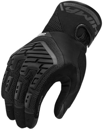 SHIMA STREAM Motorrad Handschuhe Herren Kurze Sommer Motorradhandschuhe Schutz Schutzkleidung Touchscreen Motorcycle Belüftet Verstärkt Leicht Motorbike Sommerhandschuh (Männer, Schwarz, 3XL)