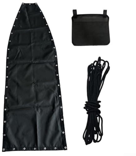 Ersatzstoff für Hängesessel, schwarzes Ersatz-Sitztuch für Textilene Hängeschaukelstuhl, 64 x 197 x 23 cm (1 Stück mit Taschen)