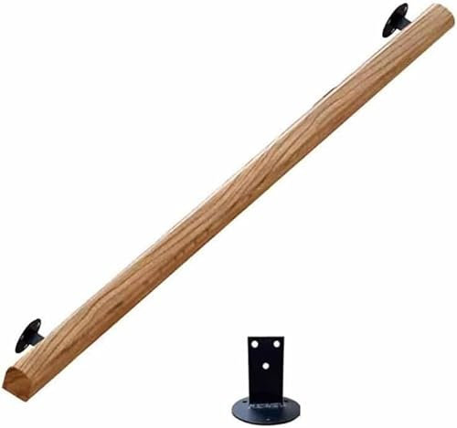 Kanduo Wooden Stair Handrails, Staircase Handrail - With Installation Kit For Home Garden Lofts Decking Railings Stair Handrail(150cm)