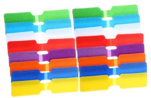 STOBOK 32Pcs Colorful Cable Ties Multi-Functional Cord Labels for Organizing Wires 9x2cm Hook and Loop Fastening Straps