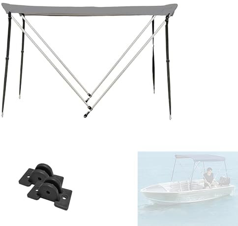 Toldo Bimini para Barco con Marco de Aleación de Aluminio y Cubierta Oxford, Impermeable y con Parasol, Resistente Al Viento y Desgarro Toldos Barco(Gray)