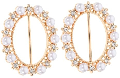 Schalclips für Damen -pack Goldene Schnallen für Seidenschals | Zinklegierung mit Zirkon, 2 Stück Multifunktionales Design, für Reisen und Partys