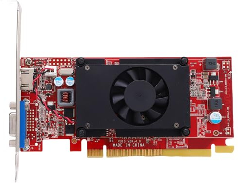 Jectse Carte Vidéo GDDR3 64 Bits 1 Go pour PC de Bureau, Carte Graphique PCI Express 3.0 16x Low Profile, Carte Graphique OC à Ventilateur Unique pour Ordinateurs de Bureau