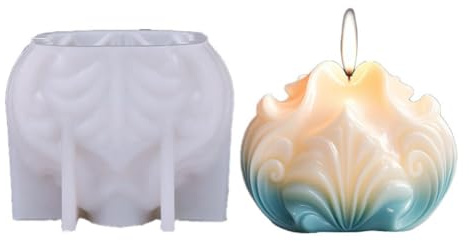 Agwuoetr 3D Shell Shaped Candle Silicone Mold Wave Striped Shell Cake Chocolate Silicone Mold Soap Mold Water Wave Shell Mold Easy Install,A