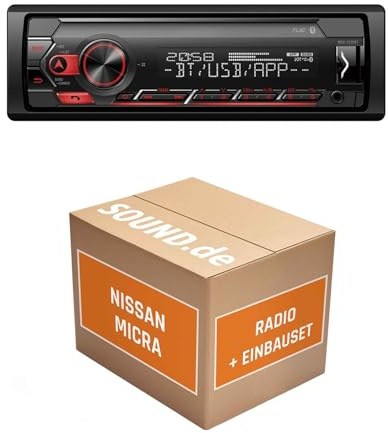 Autoradio Einbaupaket für Pioneer MVH-S320BT kompatibel mit Nissan Micra K11 | Bluetooth USB